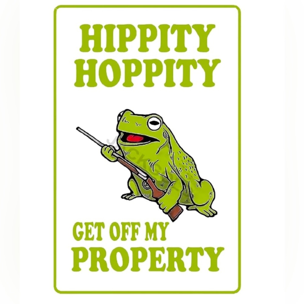 Novelty Sign Hippity Hoppity NWT